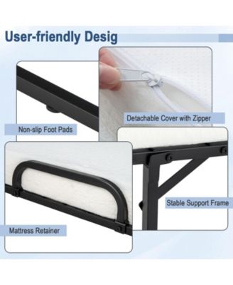Twin Size Metal Folding Bed with Memory Foam Mattress