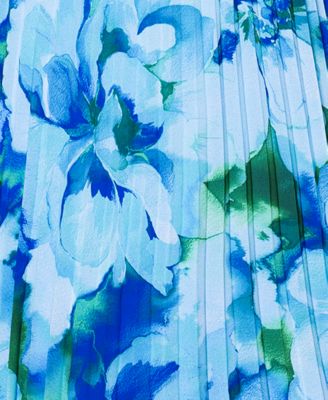 Plus Size Printed Off-The-Shoulder Pleated Dress