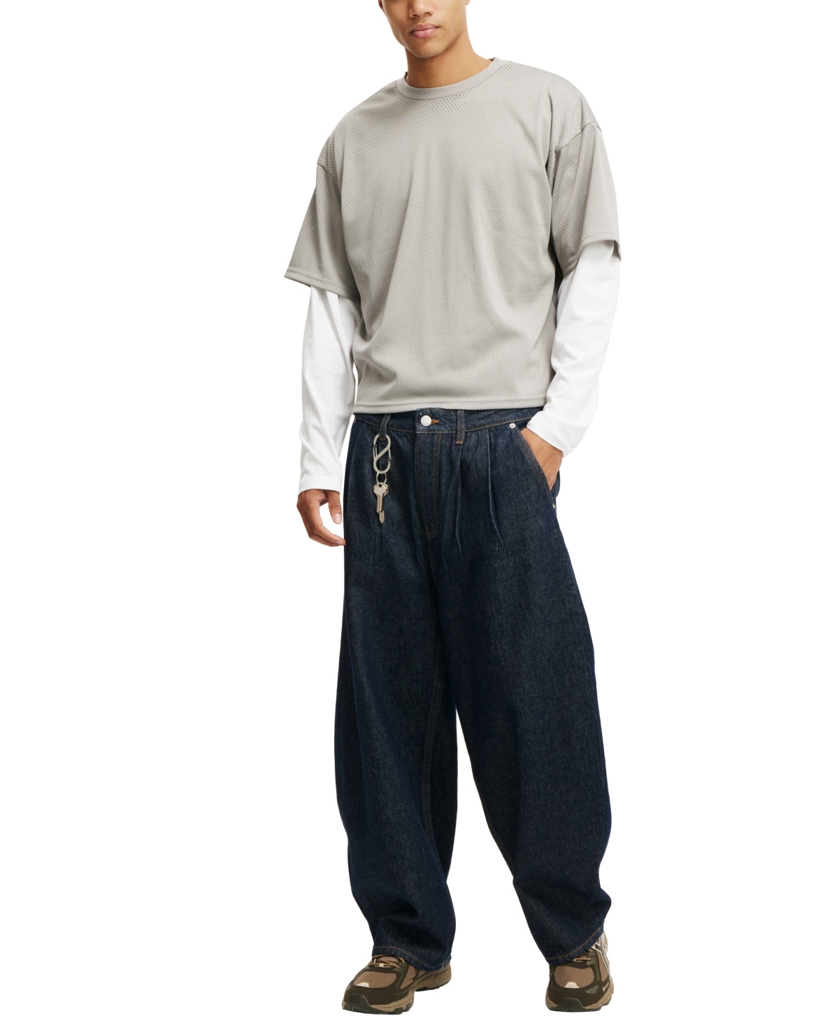 COTTON ON MEN'S CROPPED FIT MESH T-SHIRT 