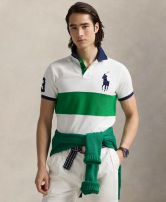 Men's Custom Slim Fit Big Pony Mesh Polo Shirt