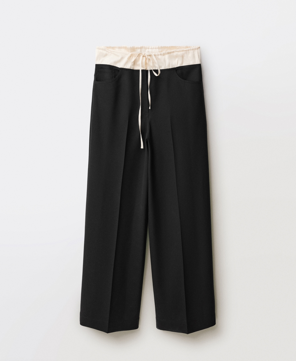 Mango Women's Combined Wool Blend Jogger Pants In Black
