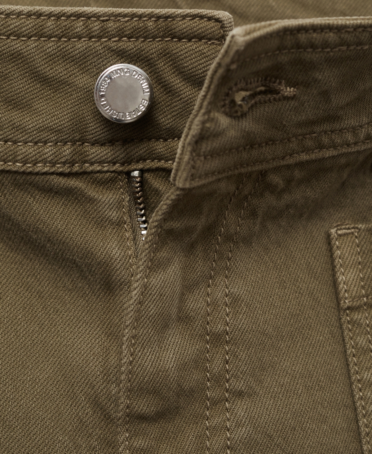 Mango Patch Pocket High Waist Wide Leg Jeans In Khaki