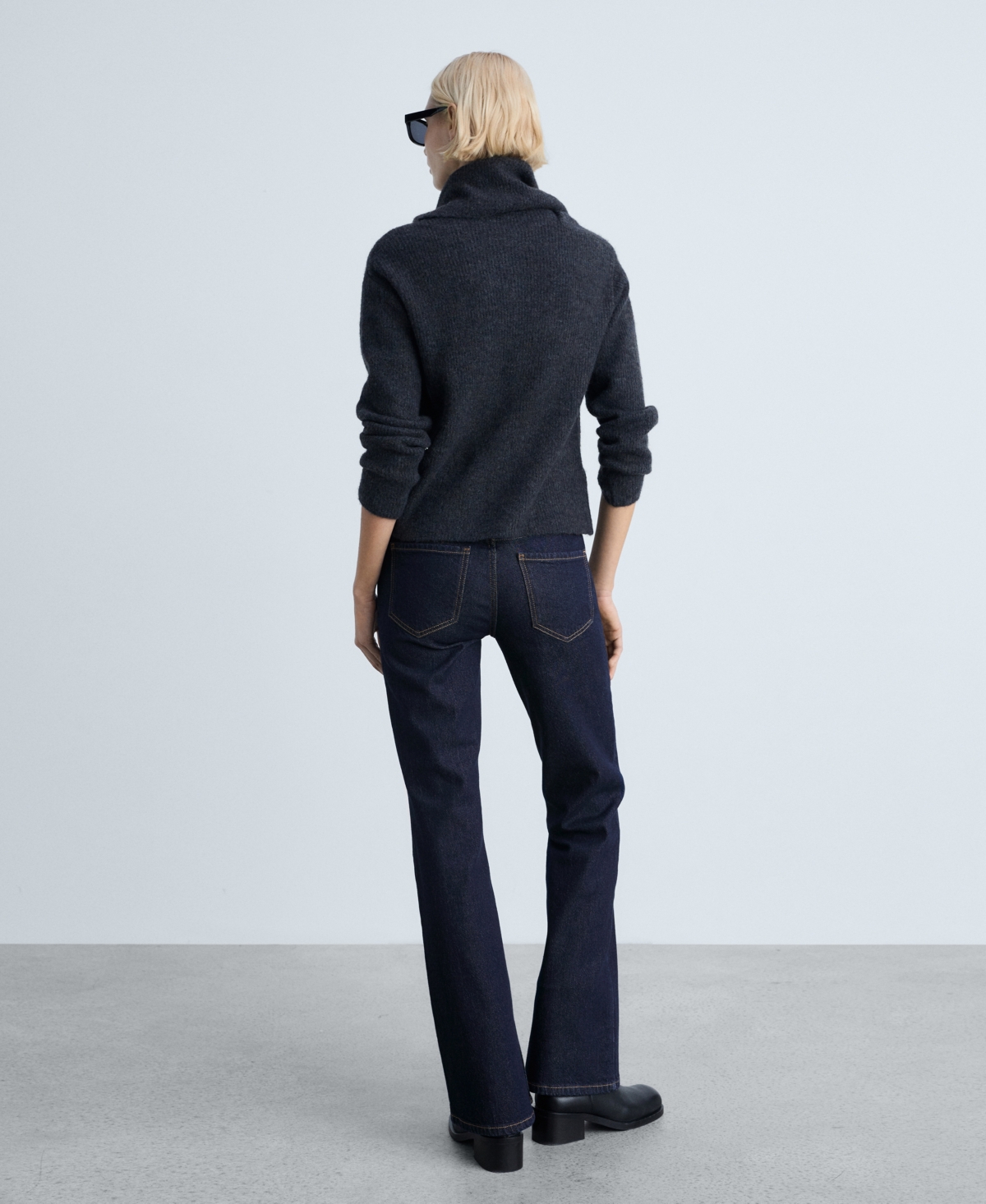 Mango Brigitte High Waist Wide Leg Jeans In Open Blue