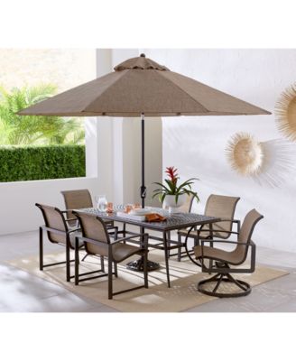 Wythburn Outdoor Dining 7pc Set (72"x38" Table & 4 Sleek Sling Dining Chairs & 2 Sleek Sling Swivel Chairs), Created for Macy's