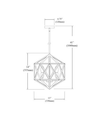 14" Metal Archello 3 Light LED Chandelier