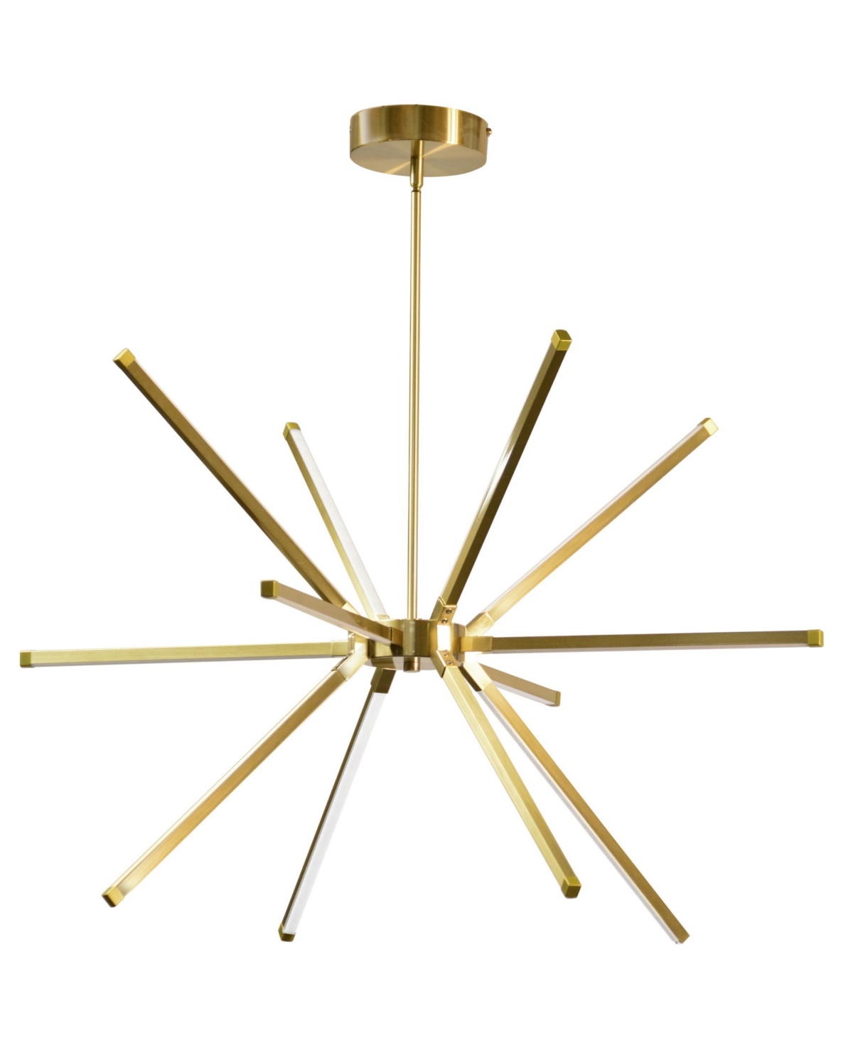 Dainolite 20.5" Metal Array 12 Light Led Chandelier In Aged Brass