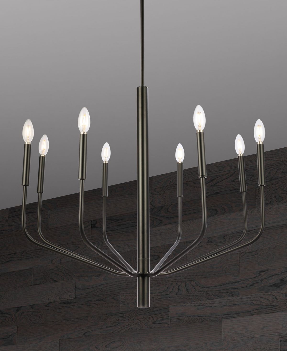 Dainolite 23.50" Metal Eleanor 6 Light Chandelier In Matte Black