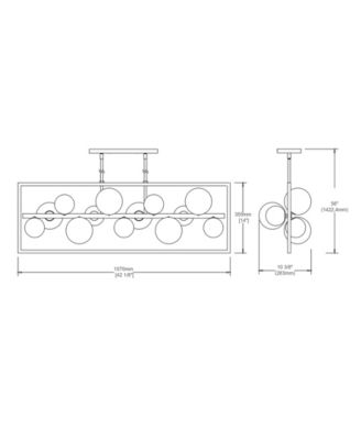 14" Metal Glasgow 13 Light Pendant