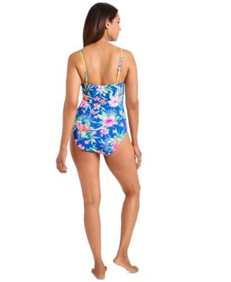 Tommy Bahama Women's Twist-Front Colorblocked Swimsuit