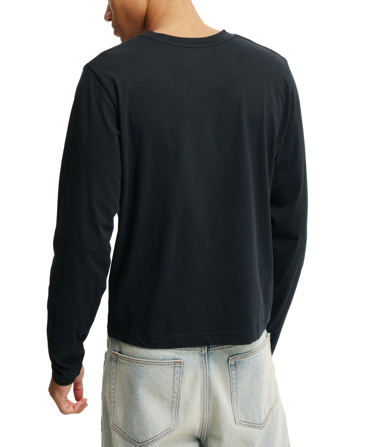 COTTON ON MEN'S CROPPED FIT LONG SLEEVE T-SHIRT 