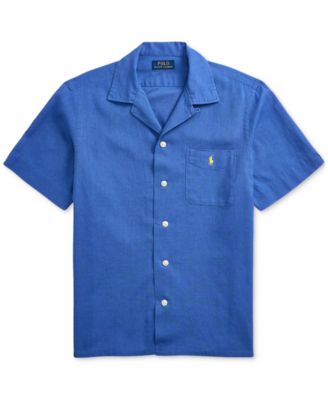 Men's Classic-Fit Linen-Cotton Camp Shirt