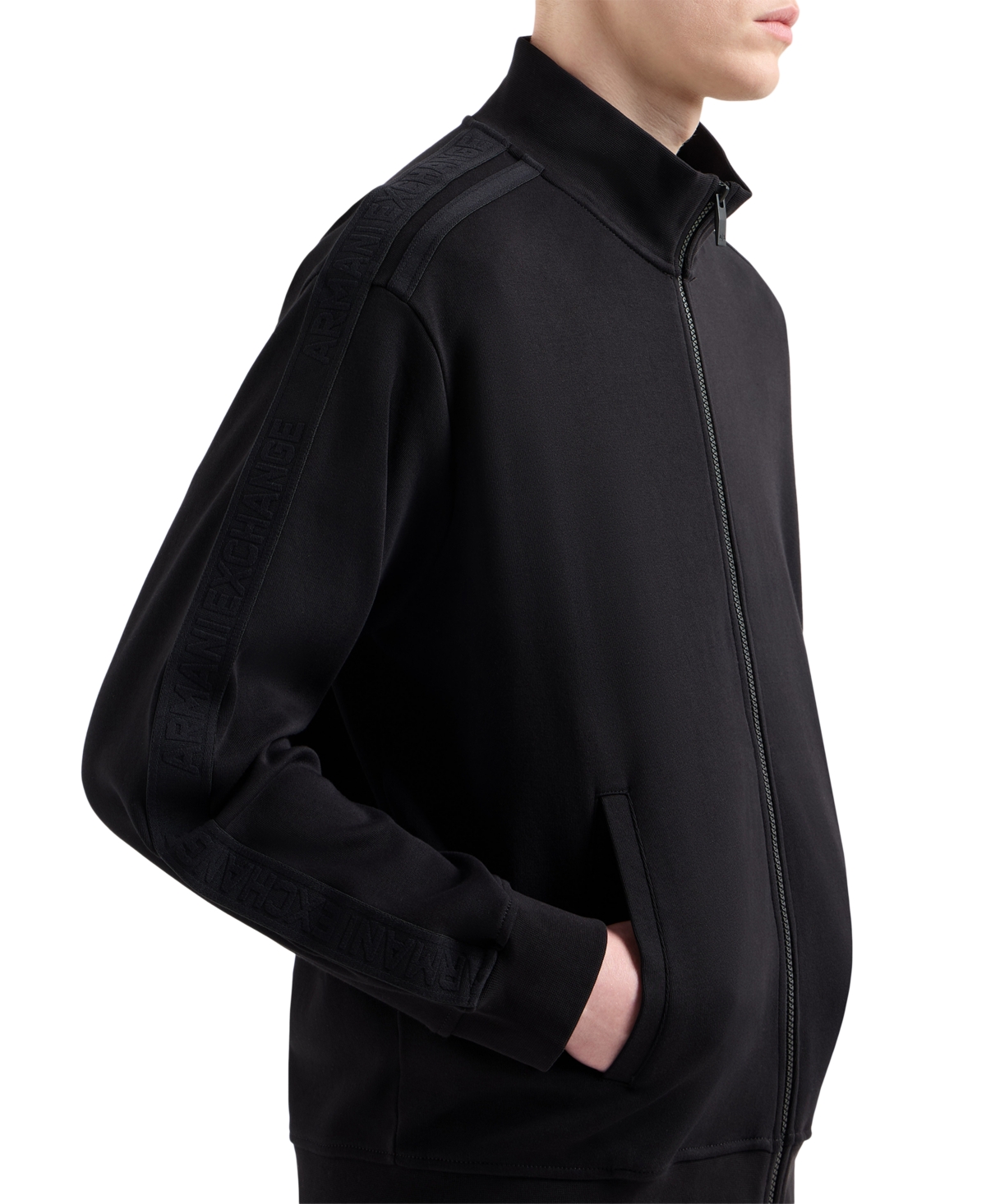 A|X Armani Exchange Men's Regular-Fit Logo Tape Full-Zip Track Jacket