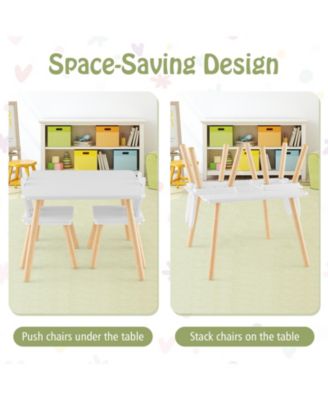 3 Pieces Kids Table and Chairs Set for Arts Crafts Snack Time