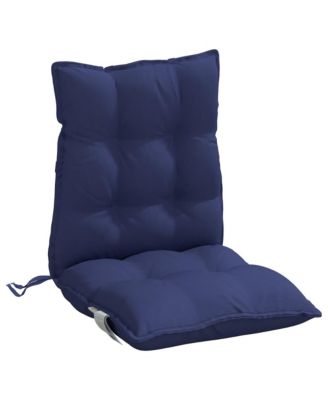 Lowback Chair Cushions 4 pcs Navy Blue Oxford Fabric