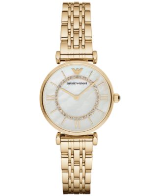 Emporio Armani - Women's Gianni T-Bar Gold-Tone Stainless Steel Bracelet Watch 32mm AR1907