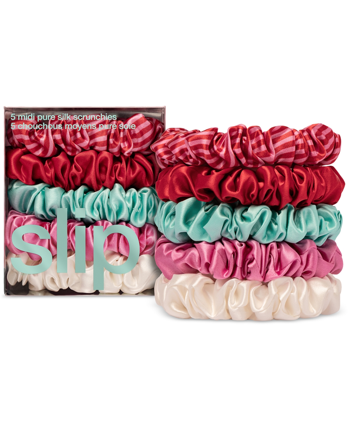 5-Pc. Pure Silk Midi Scrunchies Set - Gelati