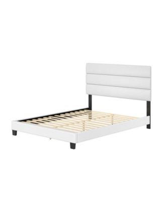 Piedmont Leatherette Upholstered Platform Bed Frame with Adjustable Headboard - No Box Spring Required