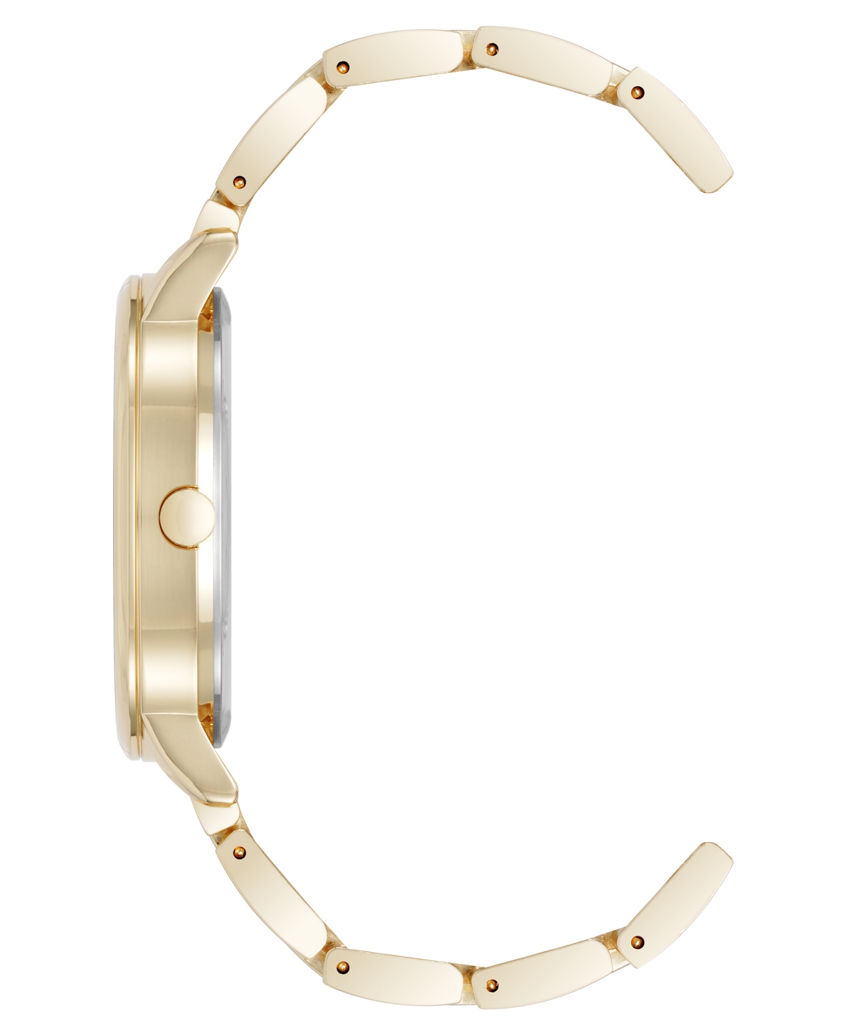 NINE WEST WOMEN'S QUARTZ GOLD-TONE METAL ALLOY DELICATE FLORAL DIAL WATCH, 36MM 