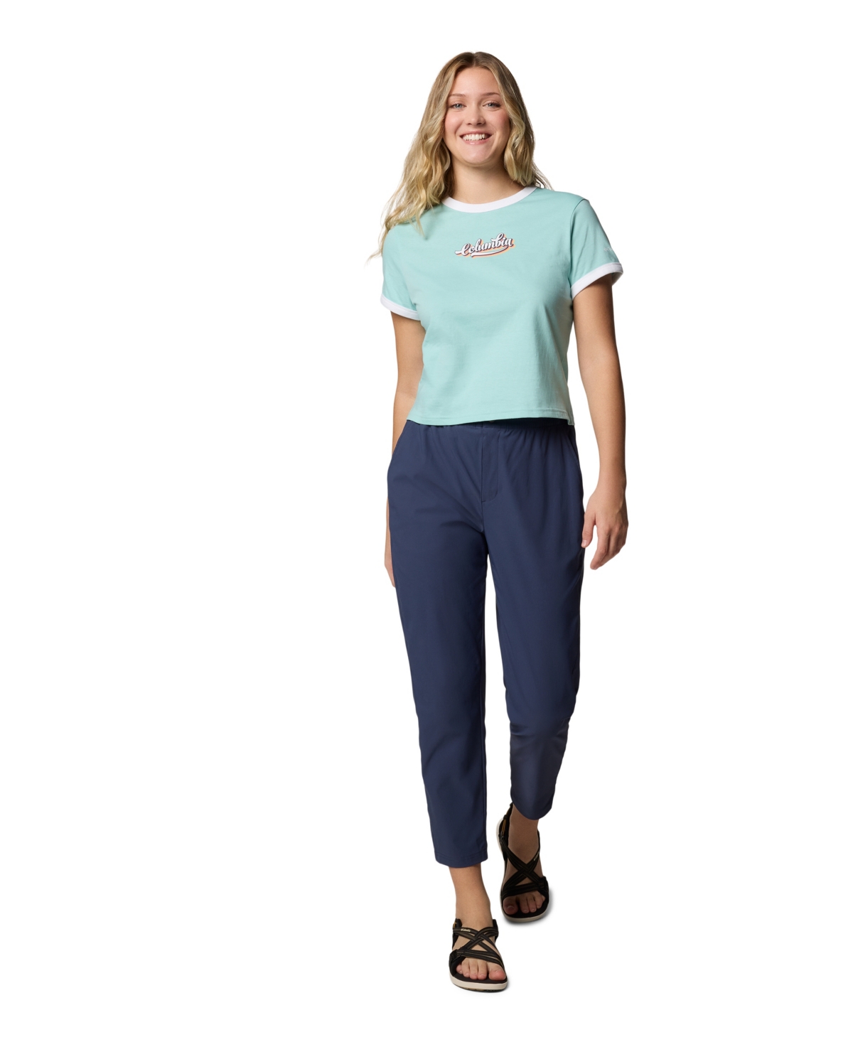Shop Columbia Women's Rolling Bend Graphic Ringer Top