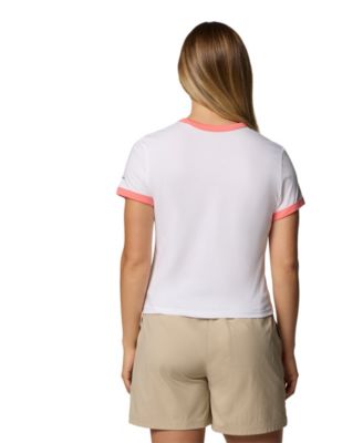 売れ筋商品|||コロンビア カットソー トップス レディース Women's Rolling Bend Graphic Ringer Top Spray, Elevated Script Women's Rolling Bend Graphic Ringer T-Shirt | Columbia