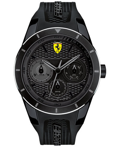 Scuderia Ferrari Men's RedRev T Black Silicone Strap Watch 44mm 830259