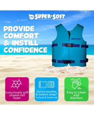 Super Soft Medium Child Life Jacket Swim Safety Vest, Marina Blue