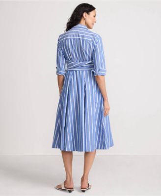 Women's Poplin Midi Wrap Front Dress