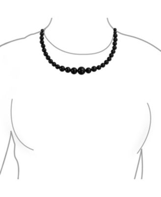 Graduated Round Bead Ball Strand Natural Stone Necklace 18 Inches