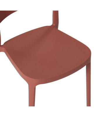 Outdoor Modern Stackable Plastic Patio Dining Chairs (Set of 2)