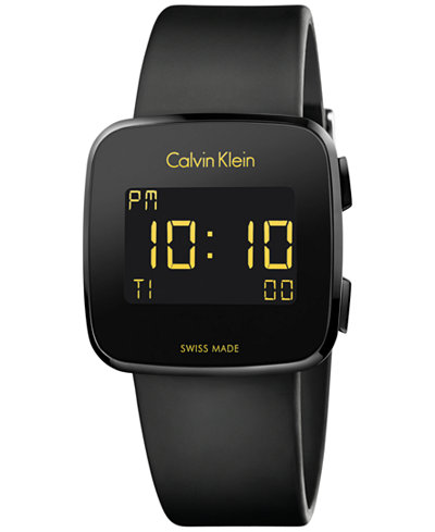 Calvin Klein Men's Swiss Digital Future Black Rubber Strap Watch 39mm K5C214D1