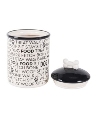 Ceramic Pet Treat Canister Dog Text