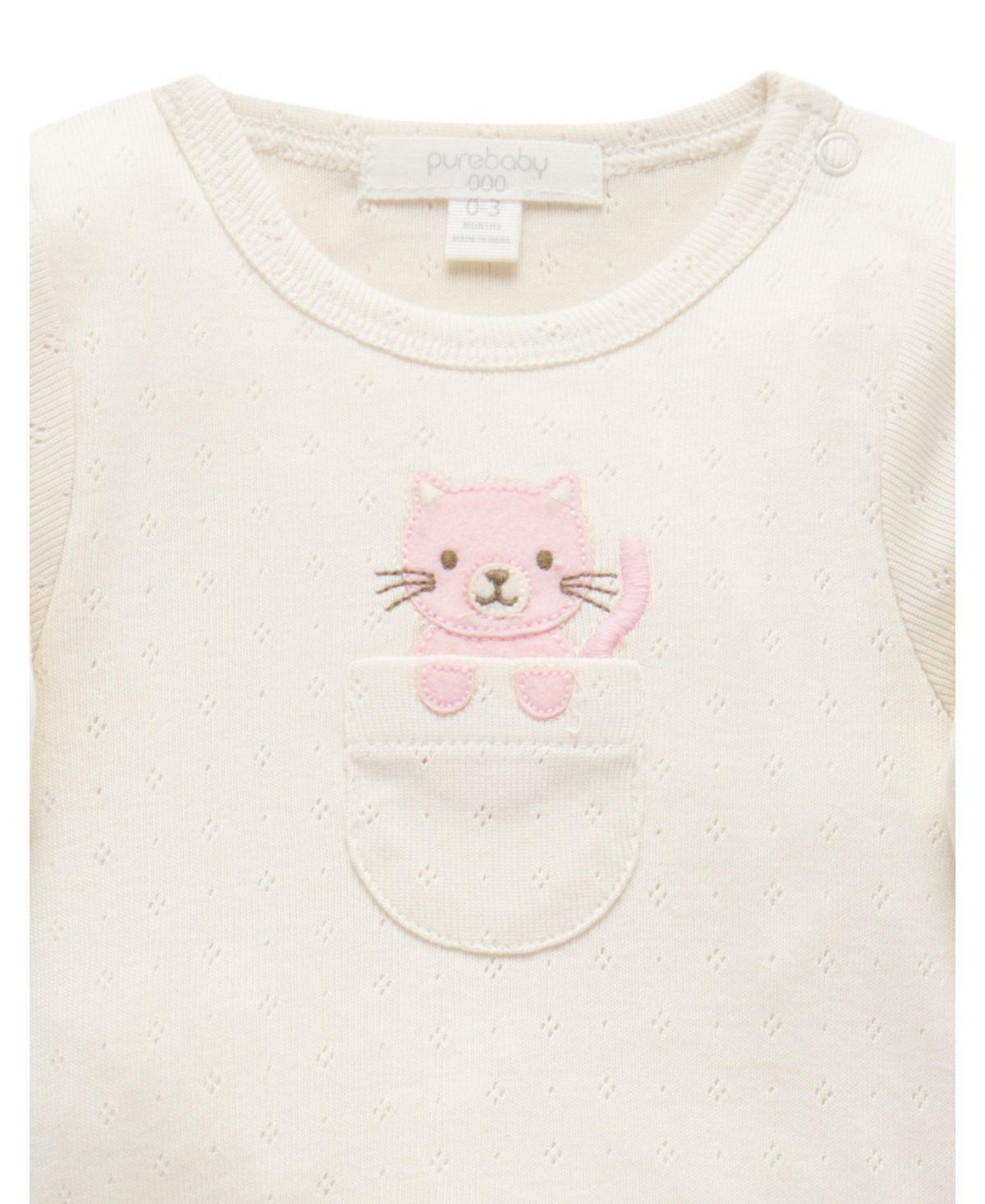 Purebaby Baby Girls Bodysuit, Leggings and Bib 3 Piece Gift Set