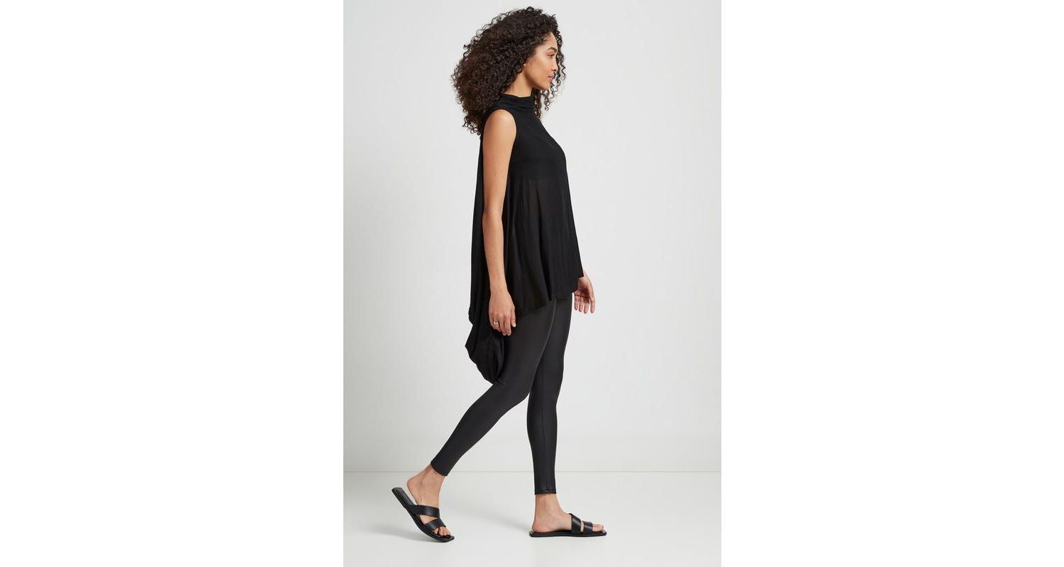 Women's Ines Sleeveless High-Neck Sheer Jersey Draped-Back Tunic