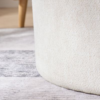  2-in-1 Chenille Ottoman with Stool and Storage