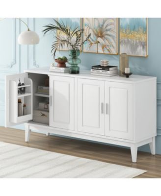 Streamdale White 4-Door Sideboard Cabinet with Adjustable Shelf