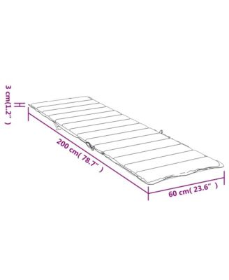 Sun Lounger Cushion Cream 78.7"x23.6"x1.2" Oxford Fabric