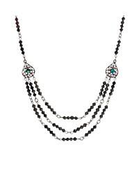 Lantern Bead Triple Drop Necklace
