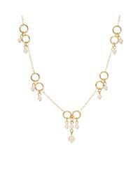 Faux Cultivated Pearl Gold-Tone Circle Station Necklace