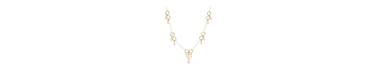 2028 Faux Cultivated Pearl Gold-tone Circle Station Necklace In White