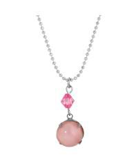 Pink Glass Acrylic Pendant Necklace