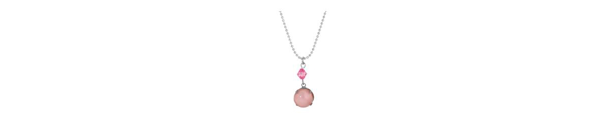 2028 Pink Glass Acrylic Pendant Necklace In Pink