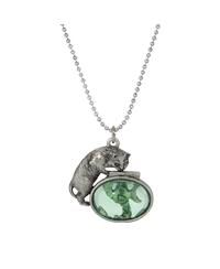 Cat and Fishbowl Pendant Necklace