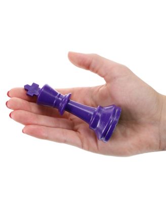 Color Bright Plastic Staunton Tournament Chess Pieces with 3.75 in. King - Half Chess Set of Chess Pieces Only, Purple