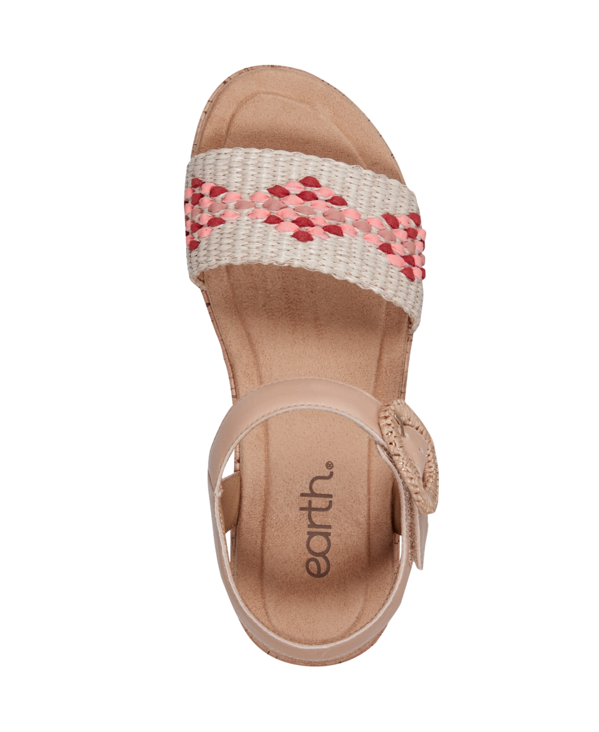 Earth Women's Padma Woven Band Ankle Strap Sandals In Coral,brown