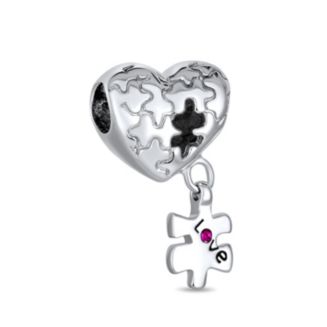Bling Jewelry .925 Sterling Silver Heart Love Autism Awareness Puzzle ...