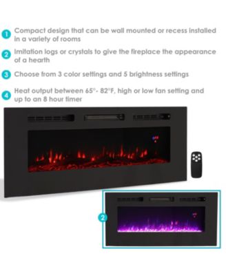 Indoor Wall-Mounted or Recesssed Installation Electric Fireplace