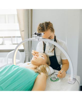 40W Foldable Half Moon Nail Desk Lamp LED Nail Tech Light Phone Holder With Carry Bag For Manicure Beauty Salon Home Spa