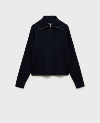 Women's Oversized Zip-Neck Sweater