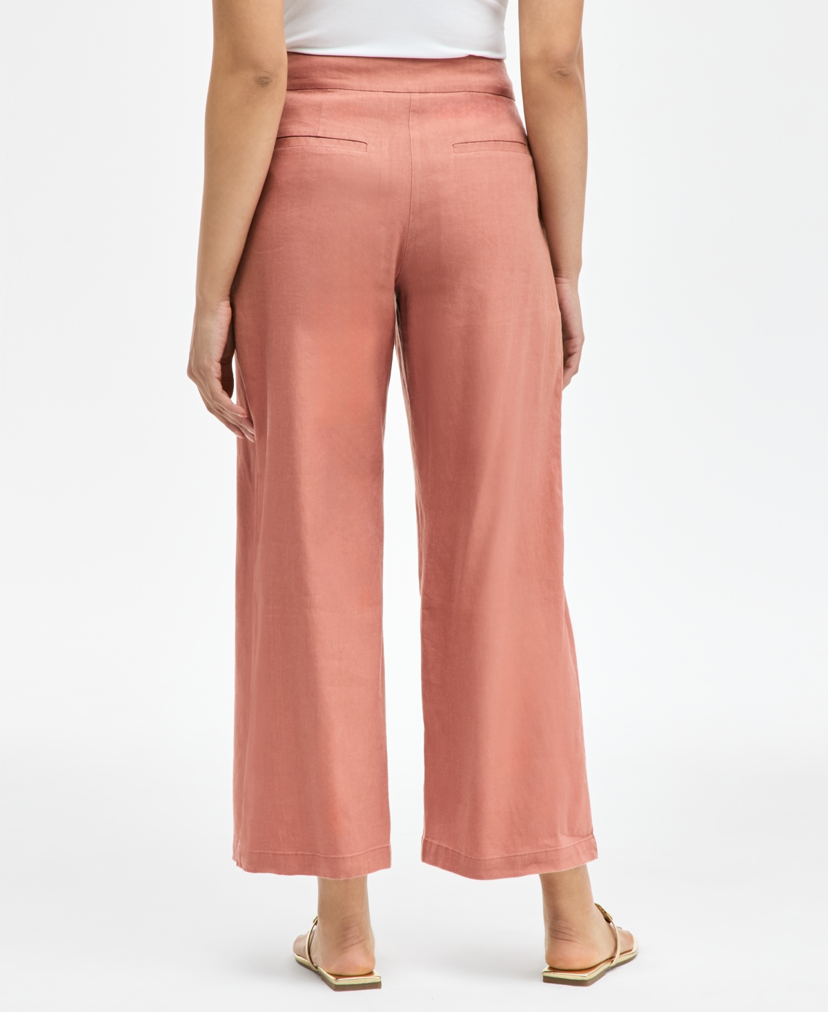 Inc International Concepts Women's Button-trim Wide-leg Pants, Created For Macy's In Copper Brown