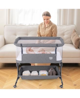 Baby Bassinet Bedside Sleeper with 6-Level Adjustable Height